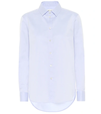 Saint Laurent Point-collar Cotton-poplin Shirt In Blue Clair