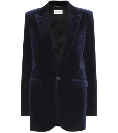 Saint Laurent Women's Velvet Jacket In Blue