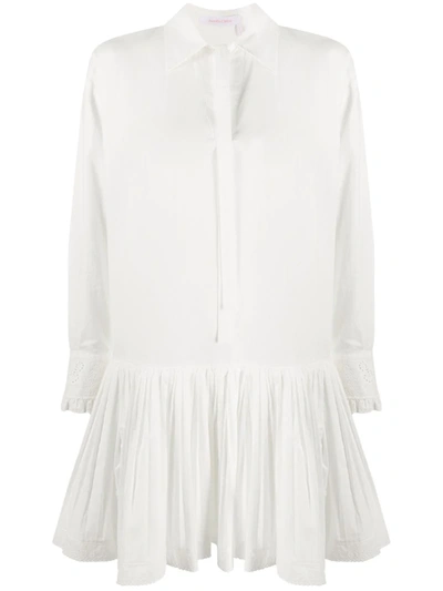See By Chloé Dropped-waist Cotton Shirt Dress In White