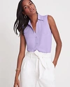 Ann Taylor Petite Sleeveless Essential Shirt In Lavender Sky