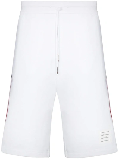 Thom Browne Signature-stripe Jersey Shorts In White