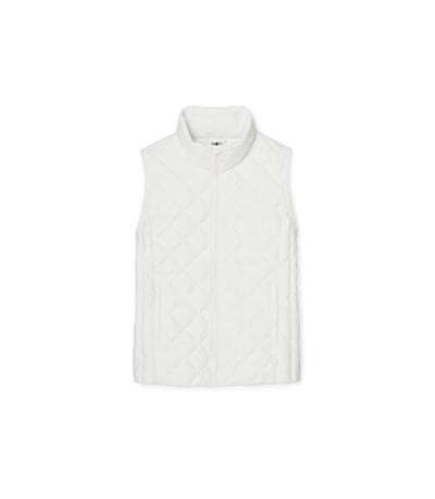 Tory Sport Tory Burch Quilted Packable Down Vest In Snow White