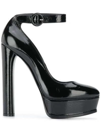 Casadei Leather Ankle-strap Mary Jane Pumps In Black