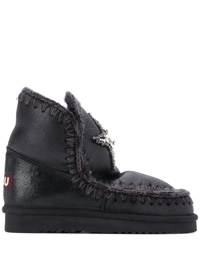 Mou Ankle Snow Boots In Black