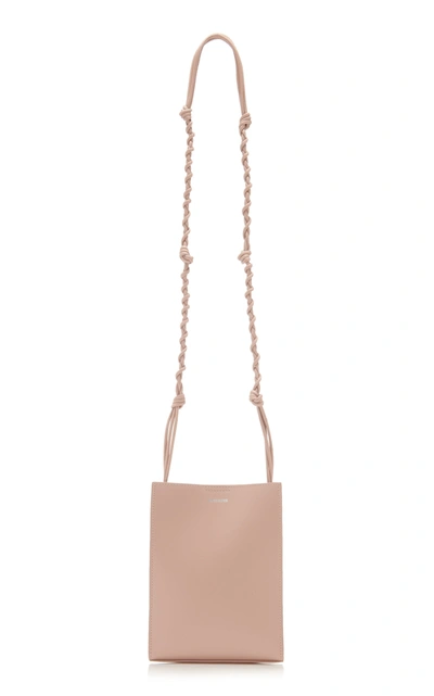 Jil Sander Small Tangle Leather Crossbody Bag In Pink