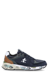 Premiata Mase Sneakers In Blue Suede And Fabric
