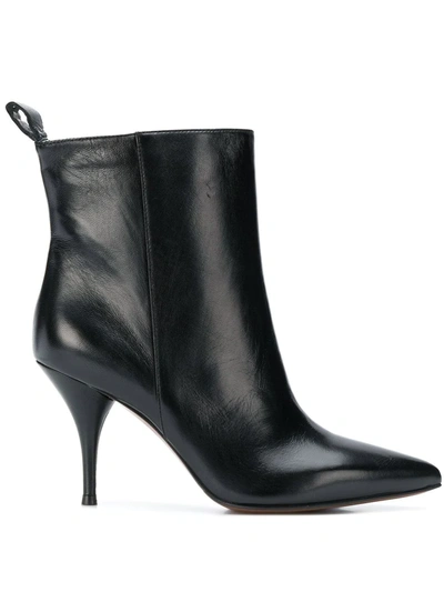 L'autre Chose High Heels Ankle Boots In Black Leather