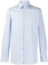 Ermenegildo Zegna Double Stripe Dress Shirt In Blue White