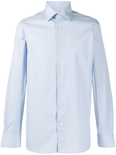 Ermenegildo Zegna Double Stripe Dress Shirt In Blue White