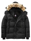 Canada Goose Wyndham Fusion-fit Coyote Fur-trim Down Parka In Grey