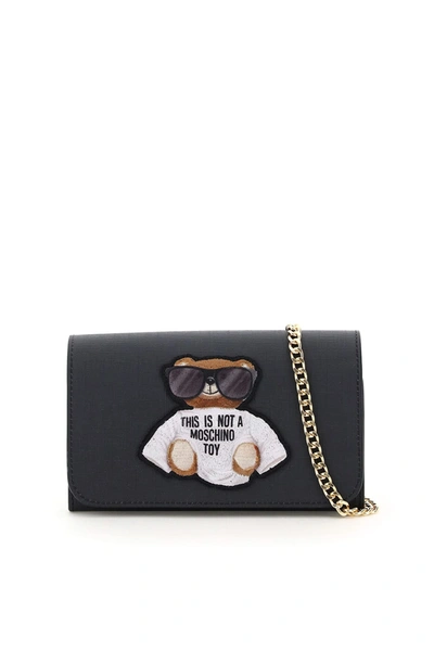 Moschino Teddy Bear Sunglasses Mini Bag In Black