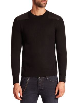 The Kooples Solid Crewneck Sweater In Black | ModeSens