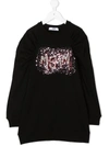 Msgm Kids' Embellished Cotton Sweatshirt In Nero