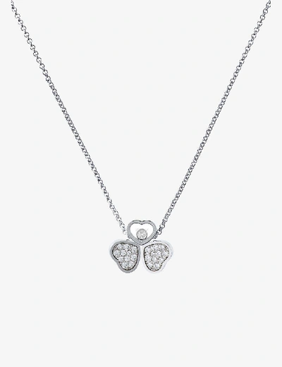 Chopard Happy Hearts Wings 18ct White-gold And Diamond Necklace In White Gold