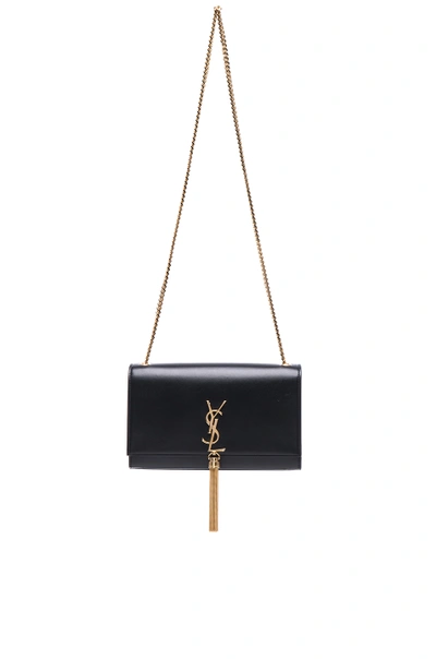 Saint Laurent Kate Medium Grain De Poudre Shoulder Bag In Black