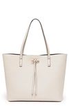 Thacker Fran Leather Tote In Gardenia