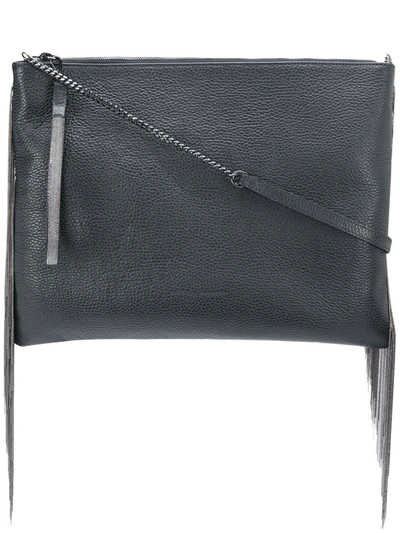 Fabiana Filippi Bead Fringe Clutch Bag In Black