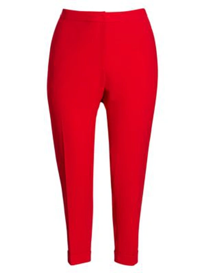 Lafayette 148 Clinton Cuffed Pants In Red Currant