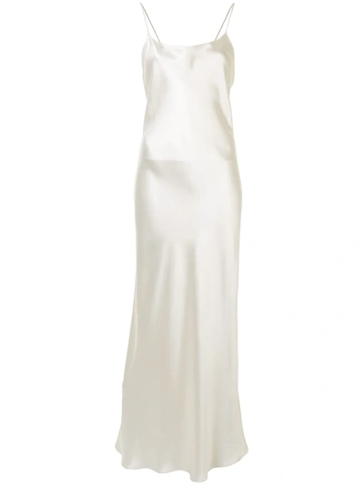 Anine Bing Chloe Silk Satin Maxi Slipdress In Ivory