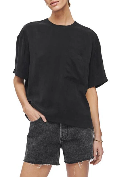 Anine Bing Teagan Silk Top In Black