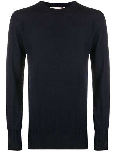 Maison Flaneur Technical Wool Sweater - Atterley In Blue