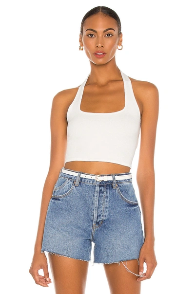 Amuse Society Velzy Knit Halter Top In White