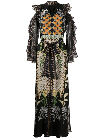 Temperley London Harmony-print Silk Dress In Black