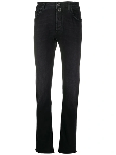 Jacob Cohen Mid-rise Slim-fit Jeans In Schwarz