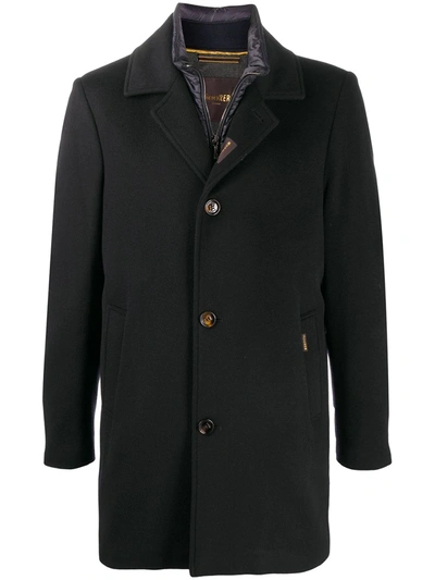 Moorer Tailored Single-breasted Coat In Blue