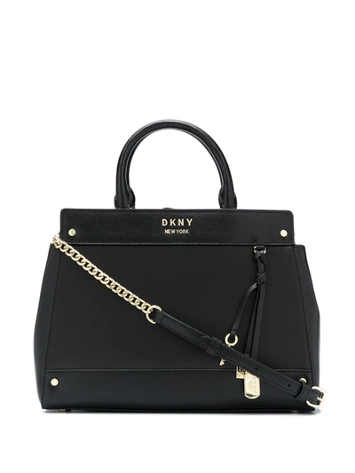 Dkny Thelma Leather Tote Bag In Black