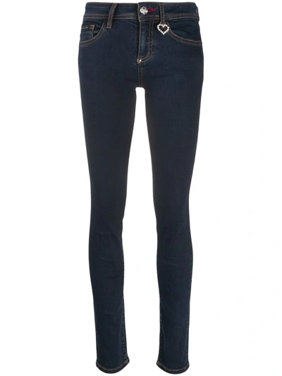 Philipp Plein High Rise Slim-fit Jeans In Blue