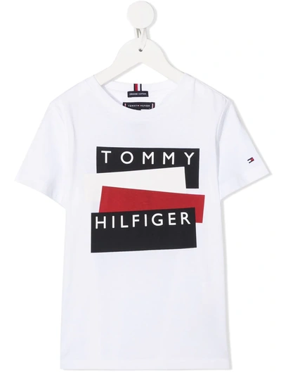 Tommy Hilfiger Junior Kids' Logo T-shirt In White