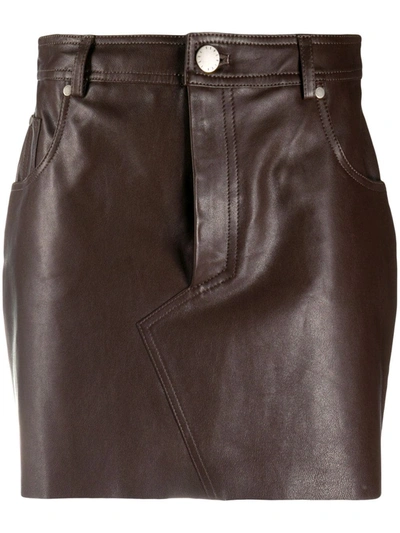 Federica Tosi Straight Mini Skirt In Brown