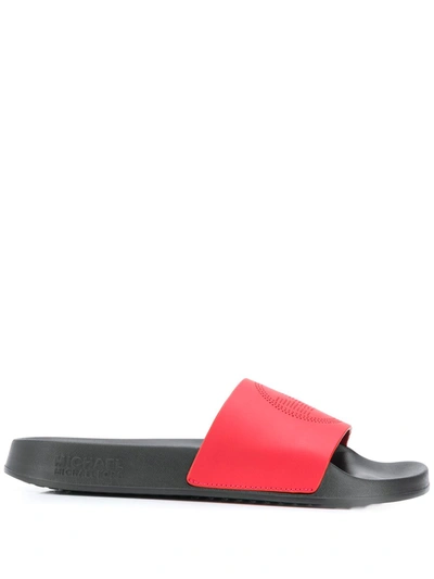 Michael Michael Kors Gilmore Perforated Logo Slide Sandal In Red