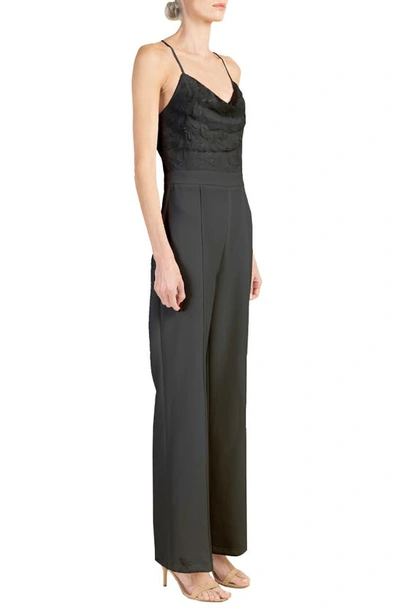 Harlyn Sequin Lace Jumpsuit In Black