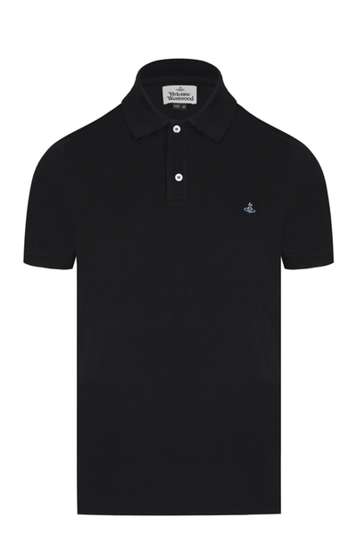 Vivienne Westwood Black Knitted Cotton Polo Shirt