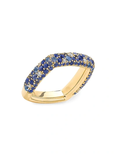 Robinson Pelham Zone 18k Yellow Gold, Blue Sapphire & Diamond Ring