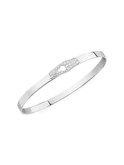 Dinh Van Women's Serrure 18k White Gold & Diamond Bangle Bracelet In Diamond White Gold