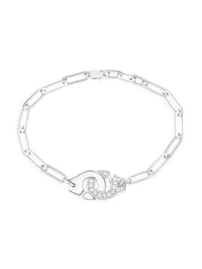 Dinh Van Women's Menottes 18k White Gold & Pavé Diamond Chain Bracelet In Diamond White Gold