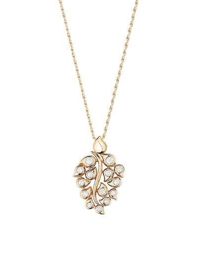 Tamara Comolli Snowflake Classic 18k Rose Gold & Diamond Leaf Pendant
