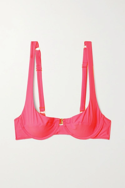 Fisch + Net Sustain Grenadins Neon Underwired Bikini Top In Bright Pink