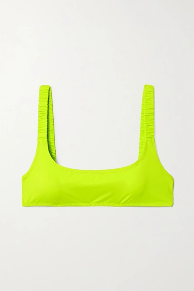 Fisch + Net Sustain Colombier Neon Bikini Top In Chartreuse