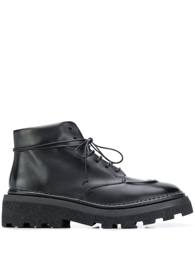 Marsèll Ridged Sole Ankle Boots In Black