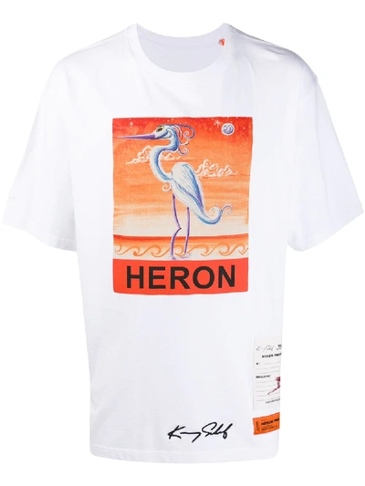 Heron Preston Oversized Heron Print T-shirt In White