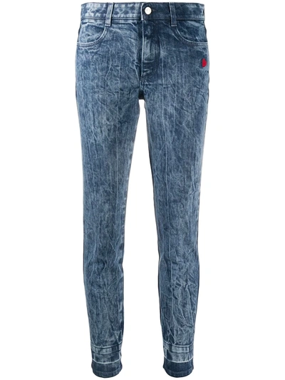 Stella Mccartney Crinkled-finish Skinny Jeans In Blue