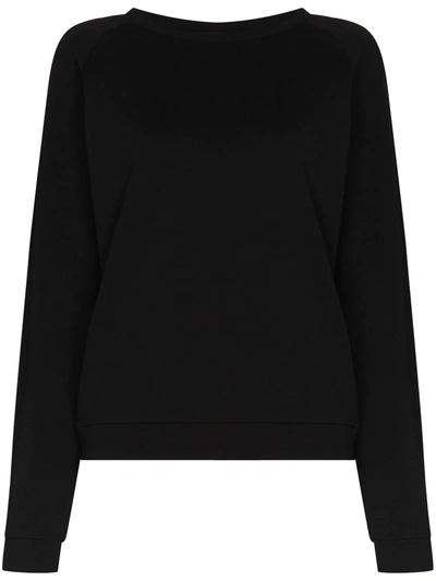 Baserange Basic Organic Cotton Sweatshirt In Black