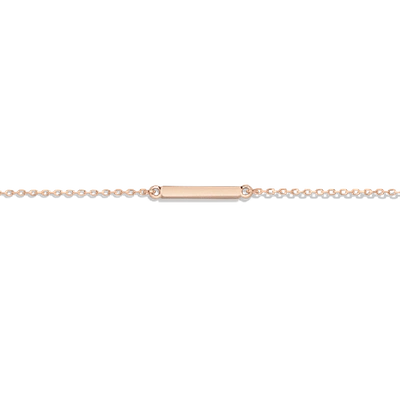 Aurate Midi Gold Bar Anklet In Gold/ Pink