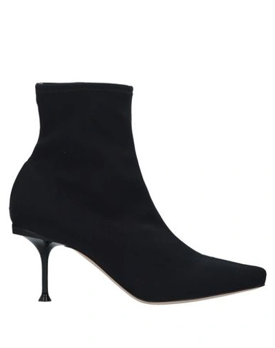 Sergio Rossi Ankle Boots With Back Logo Plaque In Black