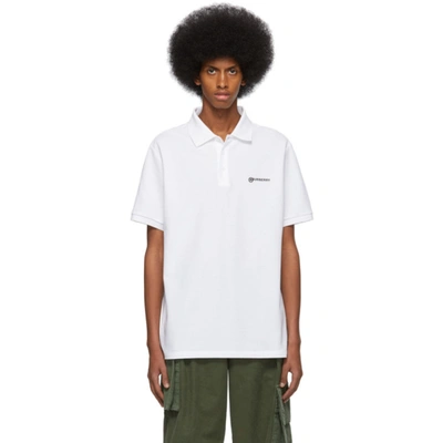 Burberry White Logo Oversized Polo