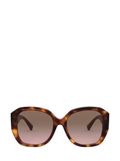 Valentino Gradient Brown Violet Oversized Ladies Sunglasses Va4079 501114 56 In Brown,purple